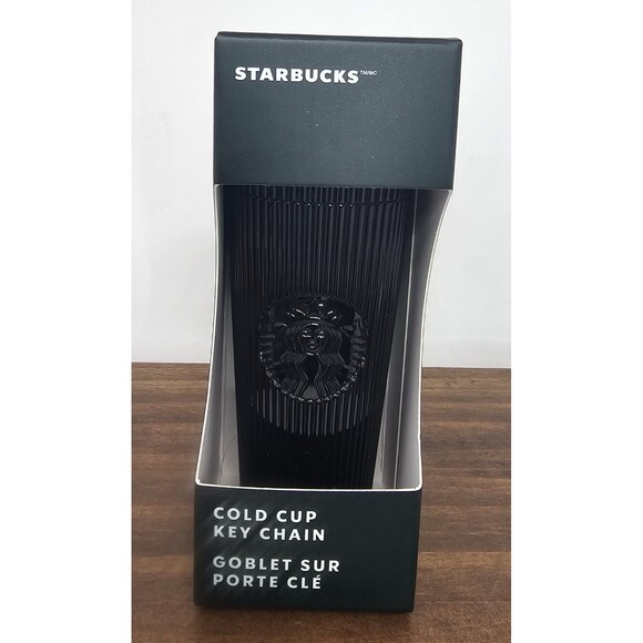 Starbucks Winter 2024 Black Pleated Cold Cup Keychain New Stocking Stuffer - Picture 1 of 6